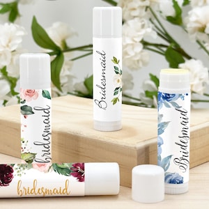 Bridesmaid Proposal Gift, Wedding Favor for Bridal Party, Bridesmaid Lip Balm Gift, Bridal Shower Favor - Set of 12