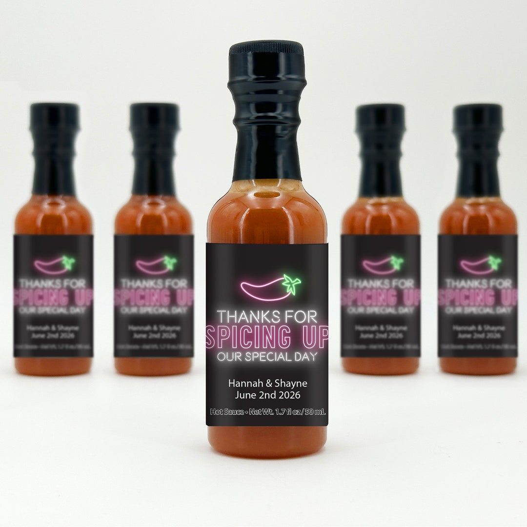 Hot Sauce Wedding Favors, Hot Sauce Gift, Mini Hot Sauce, Custom Hot