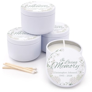 Memorial Candle, Sympathy Candle, Funeral Service Favor, In Loving Memory Favor, Celebration of Life, Memorial Service Keepsake - 2oz candle