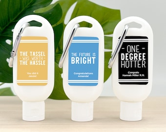 Bulk Graduation Favors, Favors for Graduation Party, High School Graduation, One Degree Hotter, Sunscreen with Carabiner - Set of 12