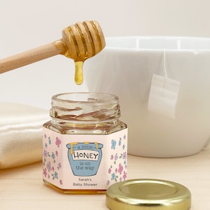 Mini Honey Jar Favors, Honey Baby Shower Favors, Honey Party Favors, Bee Themed Baby Shower, Honey Bee Favors, A Little Honey is on the Way
