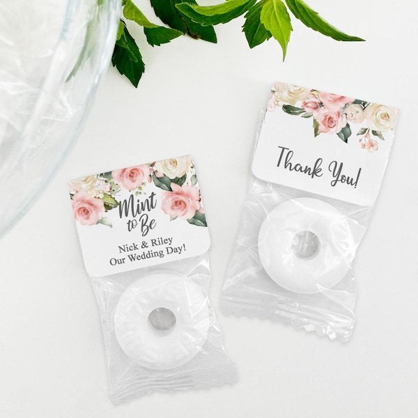 Mint to Be Wedding Favors, Wedding Favor Mints, Watercolor Floral Favors, Cute Wedding Favors, Mint Life Savers, Edible Wedding Favors