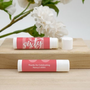 Birthday Party Favors, Birthday Favors for Woman, Birthday Favors for Men, Personalized Lip Balm Favors, Lip Balm Party Favors - Set of 12