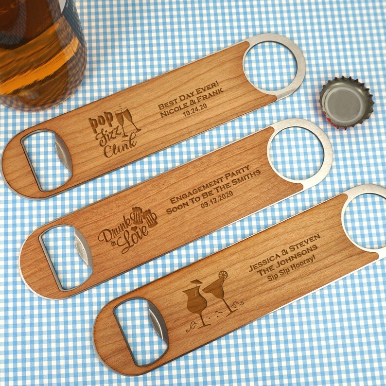 Personalized Wood Paddle Bottle Openers Wedding Favor Bottle Etsy