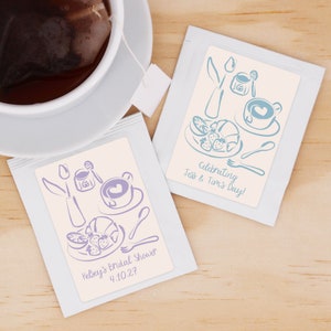 Sketchy Wedding Favors, Bridal Shower Tea Party Favor, Bulk Wedding Favors, Birthday Party Tea Favors, Custom Tea Favors - Set of 30