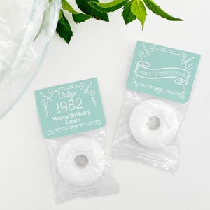 Birthday Party Favors, Vintage Party Favor Mints, Mint Life Savers, Edible Wedding Favors for Guests, BULK Birthday Party Favors