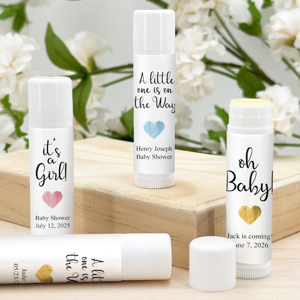 Personalized Baby Shower Lip Balm Favors, Set of 12