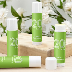 Anniversary Party Favors, Lip Balm Anniversary Favors, Anniversary for Couples, Silver Anniversary, Golden Anniversary  - Set of 12