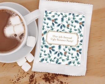 Hot Chocolate Party Favors, Christmas Hot Cocoa Favors, Personalized Hot Chocolate Favors, Holiday Hot Chocolate Favors - Set of 24