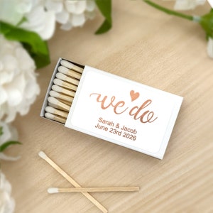 Personalized Wedding Matches, Wedding Favor Matches, Metallic Foil Wedding Matches, Bridal Shower, Custom Matchboxes -Set of 50