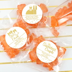 Foil Champagne Gummy Bears, Personalized Foil Gummy Bears, Party Favors - Set of 20