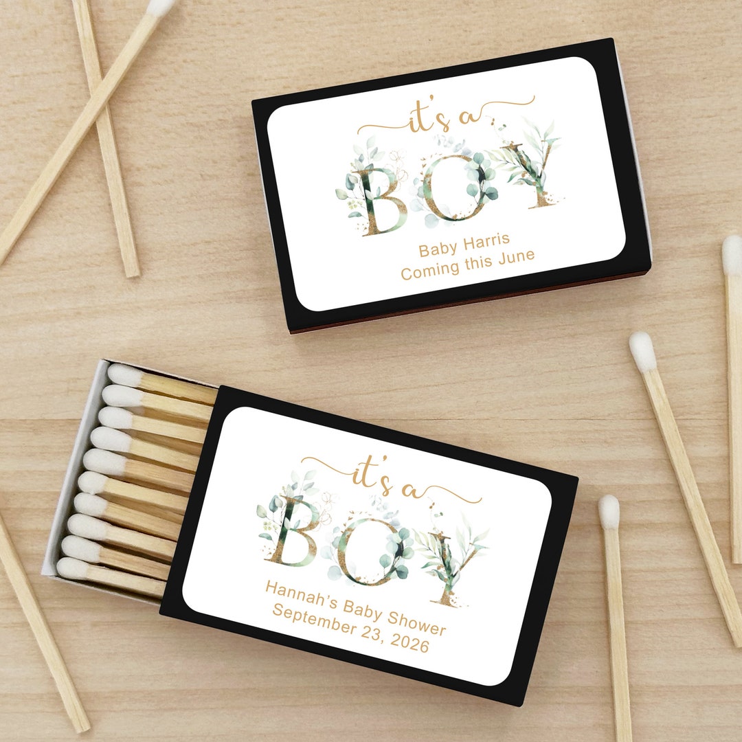 It's A Boy Baby Shower, Baby Shower Favors, It's A Boy Matchbox Favors