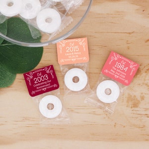 Anniversary Party Favors, Vintage Party Favor Mints, Mint Life Savers, Edible Wedding Anniversary Favors for Guests, BULK Party Favors