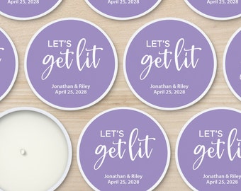 Personalized Candles, Bulk Wedding Favors, Bridal Shower Favor for Guests, Candle Favors, Unique Wedding Favors, 2 oz mini lavender candles