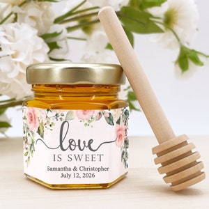 Honey Wedding Favors, Bee Themed Bridal Shower, Honey Bridal Shower Favors, Honey Favors, Mini Honey Jar Favors, Love is Sweet Wedding Favor