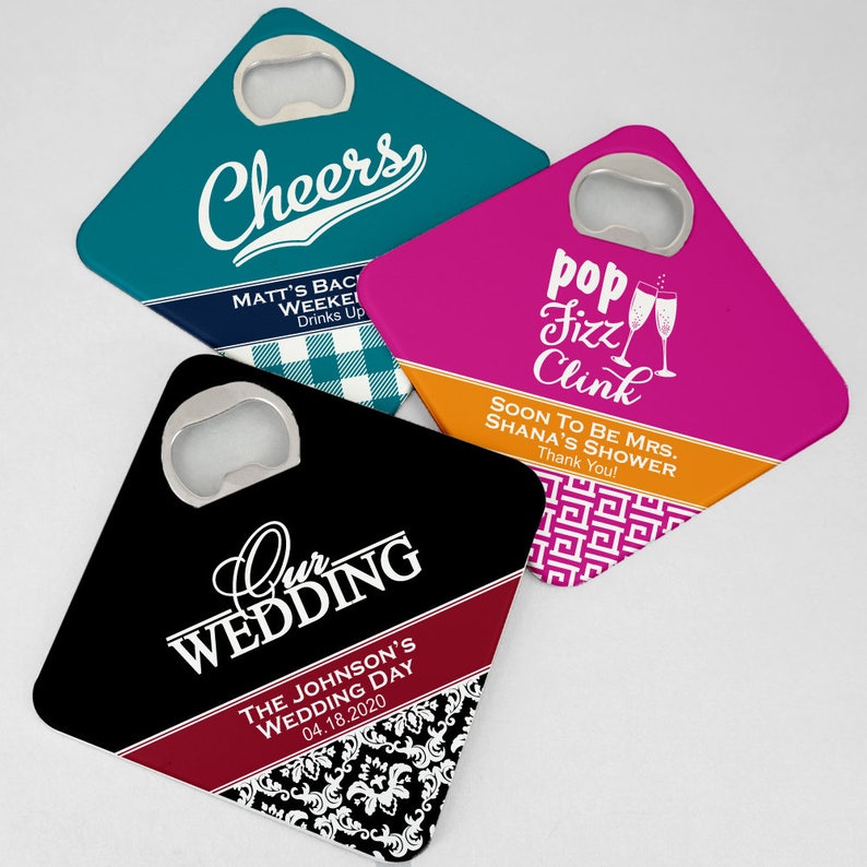 Wedding Favors Personalized Bottle Opener Coasters Party Etsy