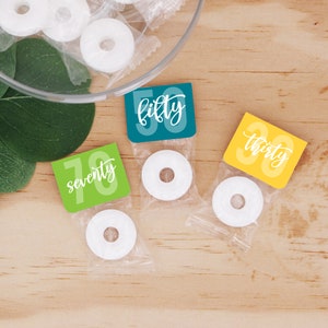 Birthday Party Favors, Vintage Party Favor Mints, Mint Life Savers, Edible Wedding Favors for Guests, BULK Birthday Party Favors