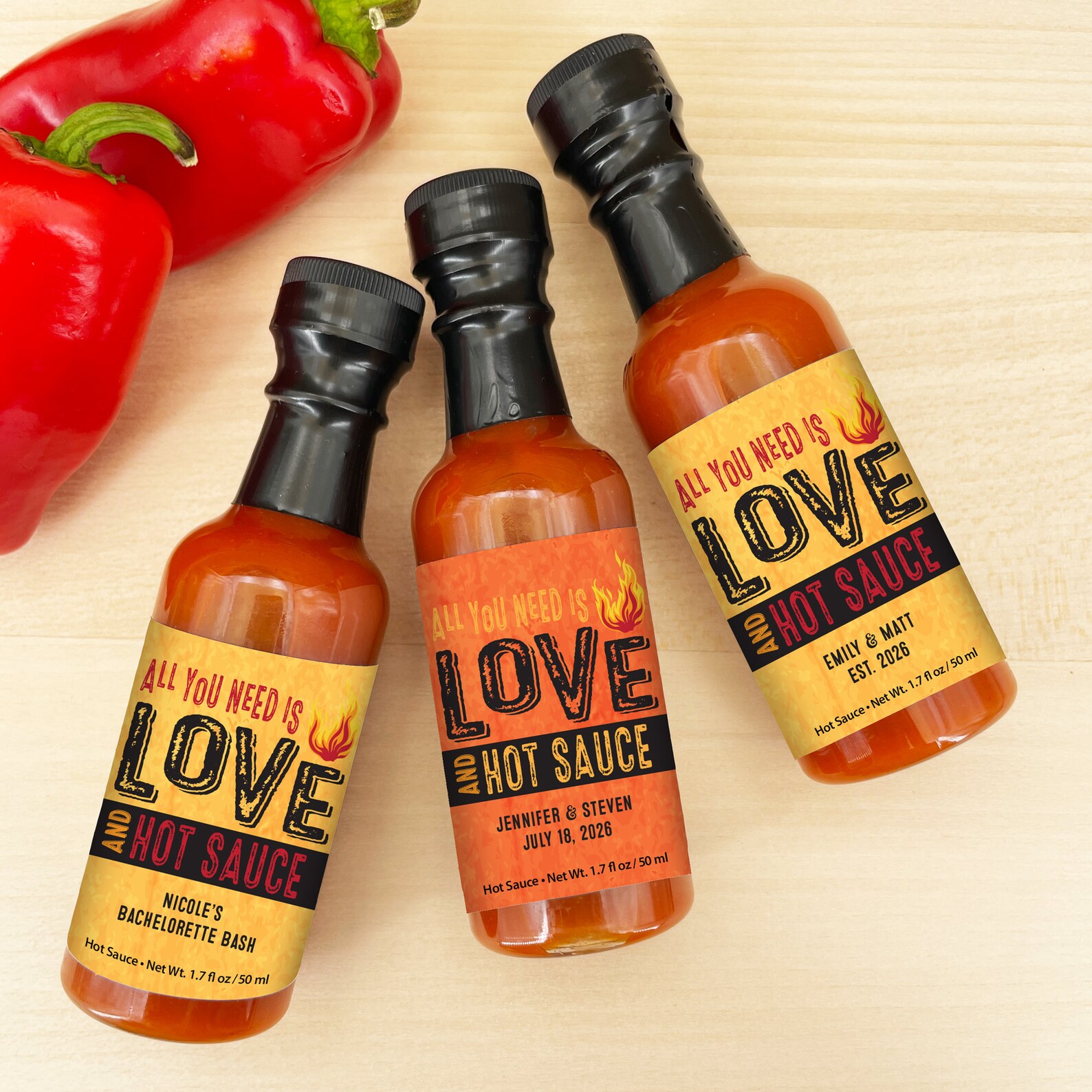 Hot Sauce Wedding Favors Hot Sauce Gifts Wedding Favors Etsy