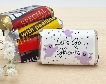 Bachelorette Halloween Chocolate Personalized, Set of 30 Assorted Chocolate Miniatures or Wrappers Only
