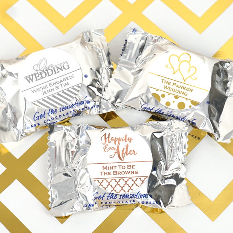 50 Foil Wedding Favors Chocolate Personalized Foil York Etsy
