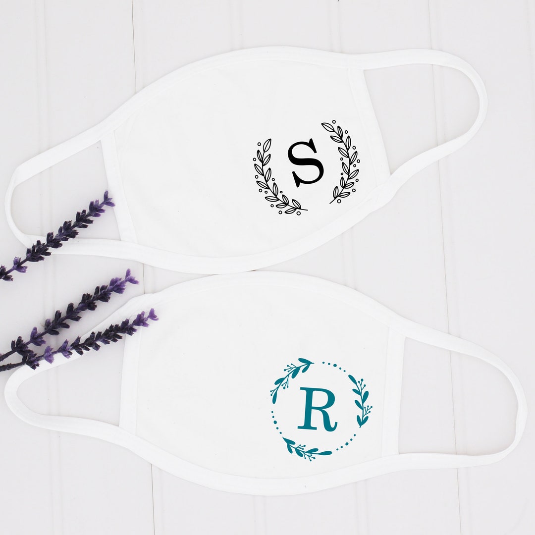 Monogram Face Masks Personalized Face Mask Monogrammed Face Etsy