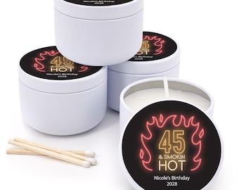 Custom Candles, Birthday Party Favors for Adults, 30th Birthday, Personalized Candles Bulk, Unique Party Favors, 2 oz mini lavender candles
