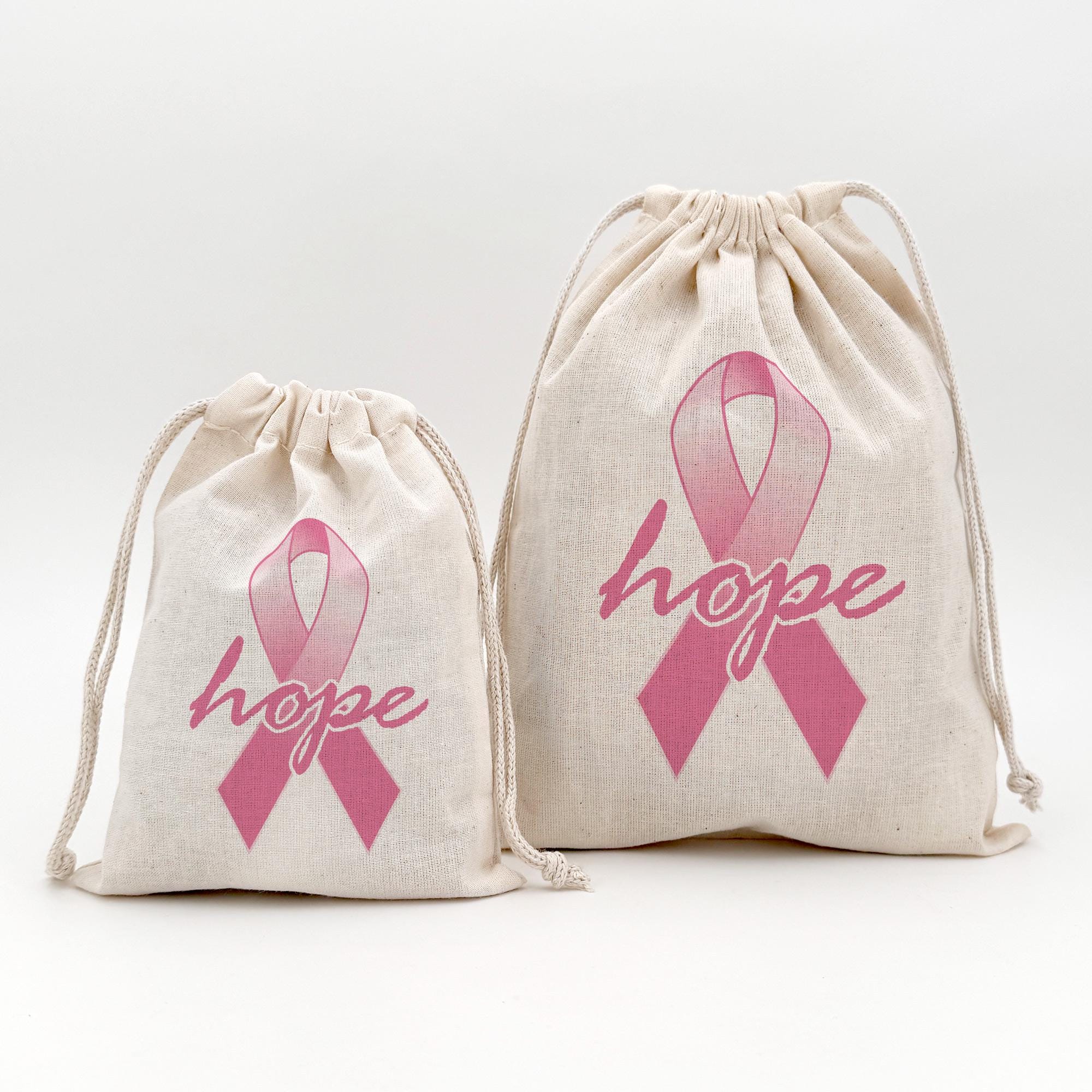 Breast Cancer Party Favor Bags, Pink Ribbon Gift Bag, Pink 