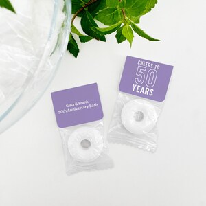 Anniversary Party Favors, Vintage Party Favor Mints, Mint Life Savers, Edible Wedding Anniversary Favors for Guests, BULK Party Favors