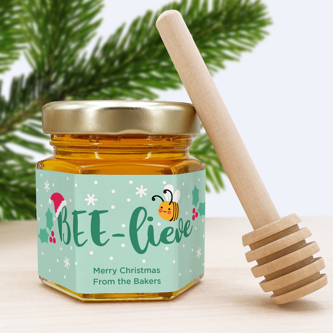 Christmas Honey Jar Favors Christmas Party Favors Holiday Etsy