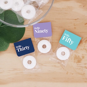 Birthday Party Favors, Vintage Party Favor Mints, Mint Life Savers, Edible Wedding Favors for Guests, BULK Birthday Party Favors