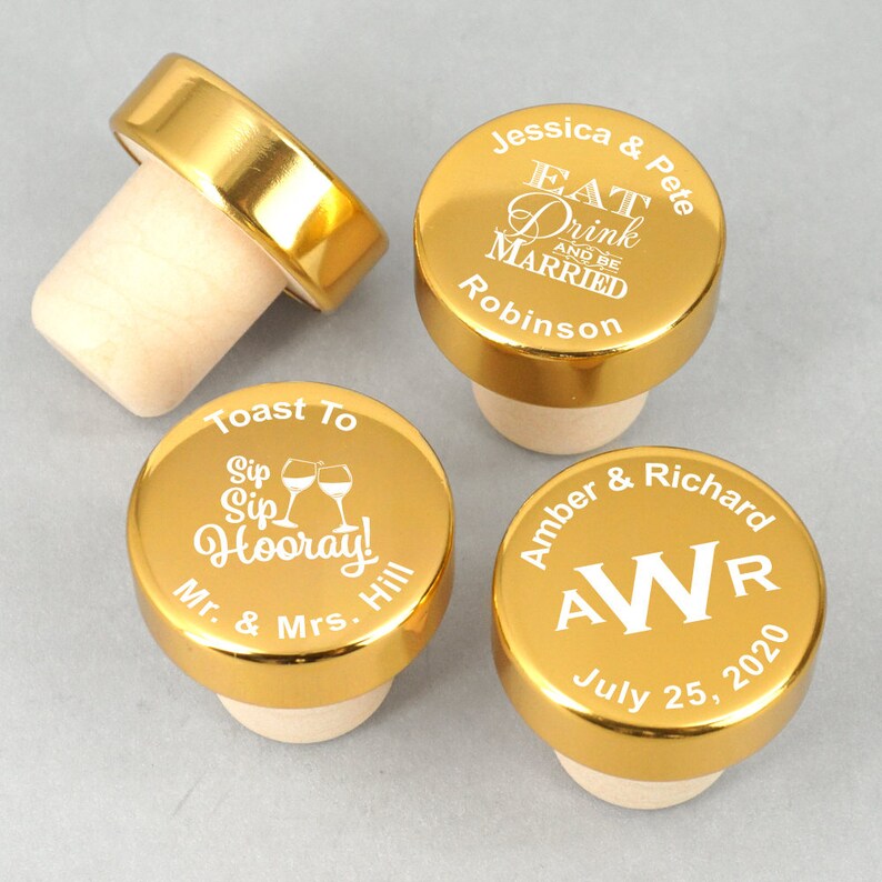 Set of 12 Wedding Favors Wine Stoppers Wine Lover Personalized Bottle Stopper Favors