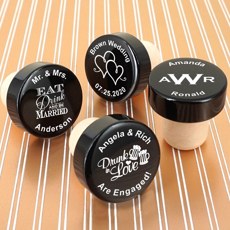 Set of 12 Wedding Favors Wine Stoppers Wine Lover Personalized Bottle Stopper Favors