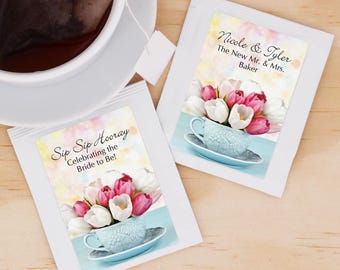 Perfect Blend Bridal Shower Favors, Bridal Shower Tea Party, Wedding Favor Tea, Spring Bridal Shower, Birthday Party Favors - Set of 30