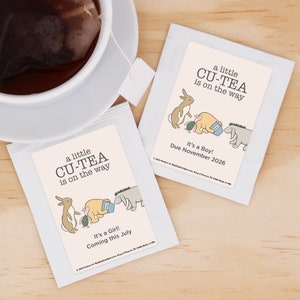 Classic Winnie the Pooh Baby Shower Tea Bags, Baby Shower Favors, Baby Shower Tea, A Little Cu-Tea is on the Way - Set of 30