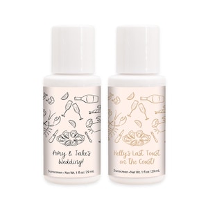 Mini Sunscreen Favor, Champagne & Oyster Roast, Bridal Shower Favor ...