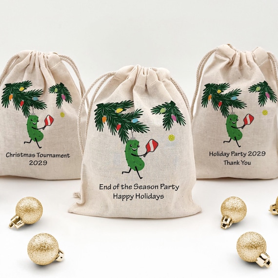 Pickleball Goodie Bags, Custom Mini Drawstring Tote Bag, Pickleball Lover Christmas Gift