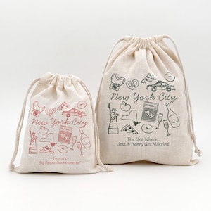 New York City Bachelorette Favor Bags, Custom Tote Bag, Hangover Kit, Girls Trip, Birthday Favor, Big Apple before the Chapel