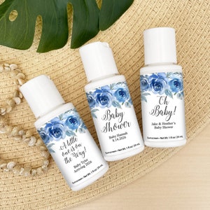 Sunscreen Baby Shower Favors, Baby Shower Girl, Baby Shower Boy, Sunscreen Favors, Blue Toile Themed Baby Shower - Set of 12