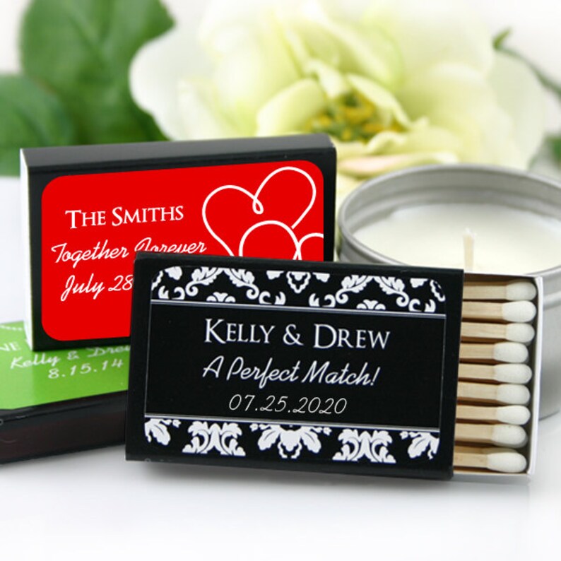 Wedding Favor Matches Personalized Matchboxes Personalized Etsy