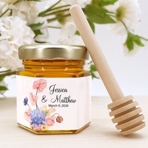 Honey Wedding Favors, Bee Themed Bridal Shower, Honey Bridal Shower Favors, Honey Favors, Mini Honey Jar Favors, Tropical Wedding Favors
