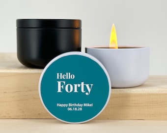 Birthday Party Candle Favors for Adults, Custom Candles, Personalized Candles Bulk, 2 oz mini lavender candles