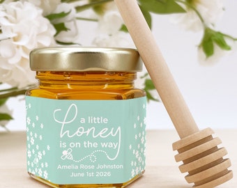 Honey Baby Shower Favors, Mini Honey Jar Favors, Honey Party Favors, Bee Themed Baby Shower, Honey Bee Party Favors, New to the Hive