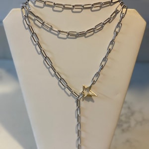 Paper clip chain necklace
