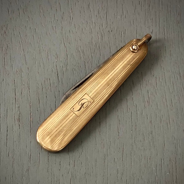 Antique 14K Gold Filled Pocket Knife Fob For Watch Chain or Necklace / Makers Mark O. M. D. / Unisex / Groom's Gift / O O A K / Unisex