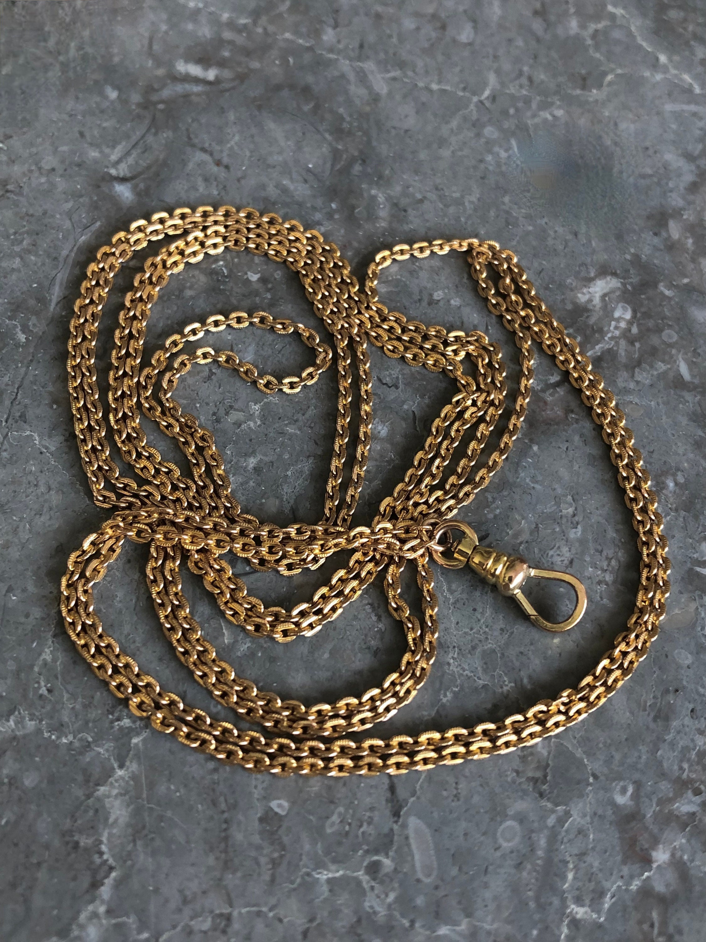 Antique MUFF CHAIN Doubled 26 / 14K 