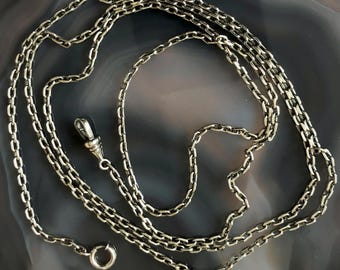 Art Deco 41” Anchor Link MUFF WATCH CHAIN / Unisex: Sterling