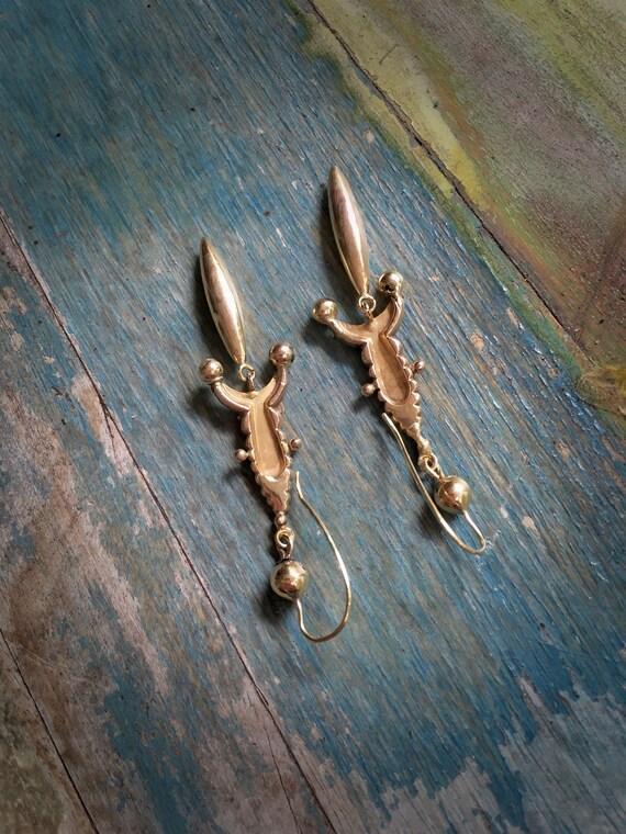 VICTORIAN 9K SOLID Gold 'Acorn & Oak Leaves' Arti… - image 10