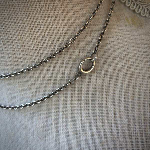 Vintage Old Stock 16" to 36" Solid STERLING BELCHER Chain / Substantial 2.5mm Wide Link / For Locket, Pendant, Necklace / OOAK / Unisex