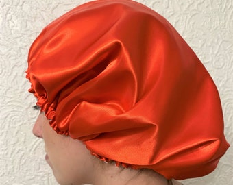 Rote Satin Duschhaube: Wasserdichte Haarbehandlungshaube
