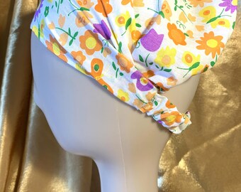 Kinder Baumwolle Bandana Kappe, Bunten Blumendruck, Alter 2-6 Jahre